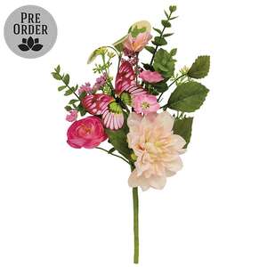 Blushing Butterfly Garden Pick - 15.5"H