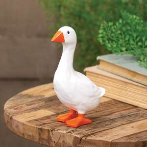 Carved Look Resin Goose - 7"H