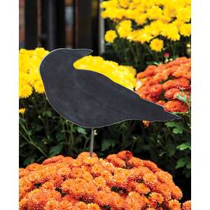 Wooden Crow Planter Stake Topper, 6.5"H
