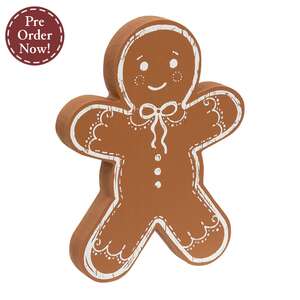 Wooden Gingerbread Man Sitter - 7"H