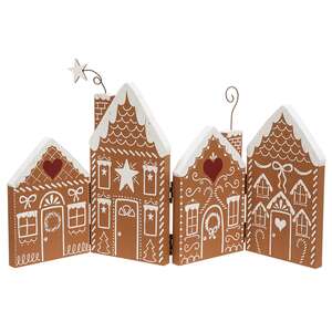 Hinged Wooden Gingerbread Village Sitter