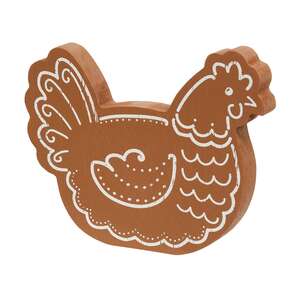 Wooden Gingerbread Farm Animal Sitter - 3 Asstd.