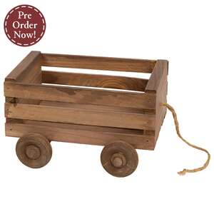 Natural Wooden Wagon With Jute Handle