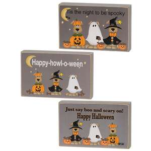 Happy-Howl-O-Ween Rectangle Dog Block - 3 Asstd.