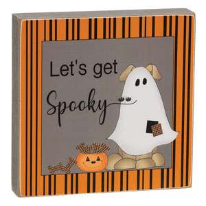 Let's Get Spooky Dog 4" Square Block - 3 Asstd.