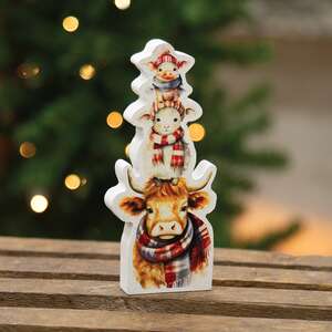Wooden Winter Animals on the Farm Stack