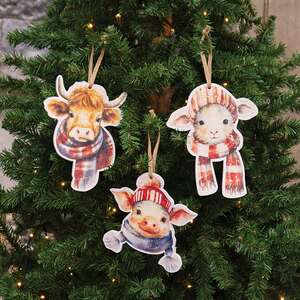 Winter Baby Animals On The Farm Ornament - 3 Asstd.