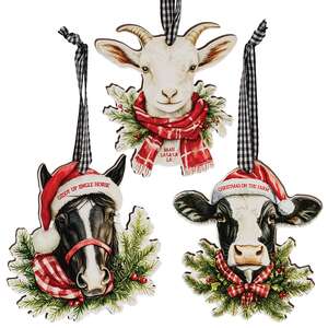 Baah La La La Farm Animal Ornament - 3  Asstd.