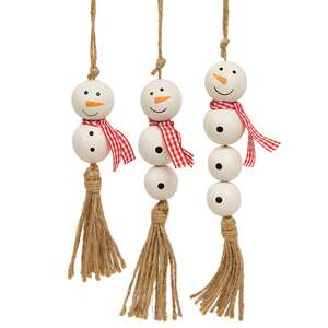 3 Set - Snowman Bead Ornaments
