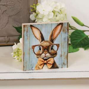 Bunny In Red Specs Block - 5 In Sq., 51750