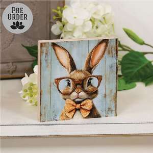 Bunny In Red Specs Block - 5 In Sq., 51750