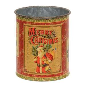 Vintage Santa Metal Can