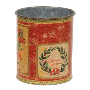 Vintage Santa Metal Can