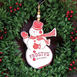Frosty's Snow Cones Metal Snowman Hanger 60480
