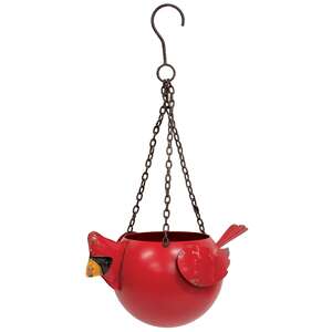 Distressed Metal Cardinal Hanging Planter