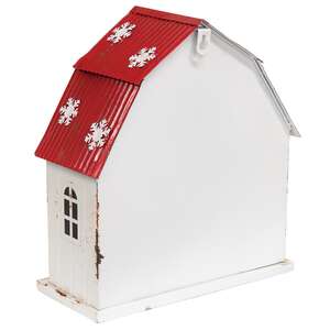 Distressed Metal Snowflake Topped Winter Barn