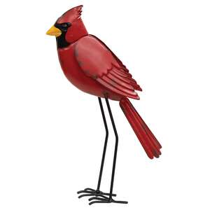 Distressed Metal Standing Cardinal - 11.5"H