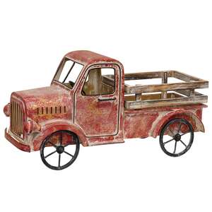 Red Distressed Metal Truck