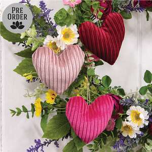 Stuffed Chenille Valentine Heart Ornament - 3 Asstd., CW5068