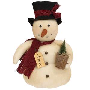 Freezy Snowman Doll With Potted Pine Tree