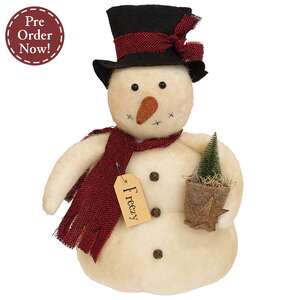 Freezy Snowman Doll With Potted Pine Tree