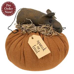Squeak Or Treat Mouse On Pumpkin - 4.5"H