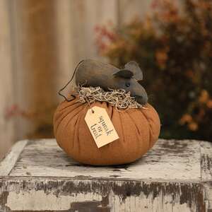 Squeak Or Treat Mouse On Pumpkin - 4.5"H