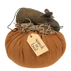Squeak Or Treat Mouse On Pumpkin - 4.5"H