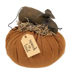 Squeak Or Treat Mouse On Pumpkin - 4.5"H