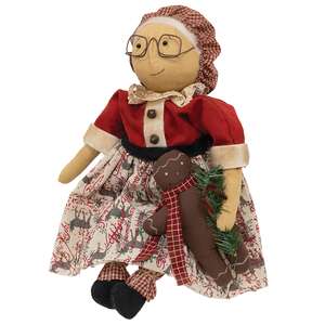 Olde Thyme Mrs. Claus Doll With Gingerbread Man