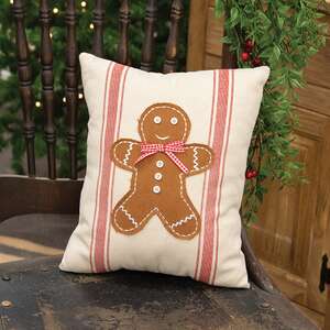 Gingerbread Striped Pillow