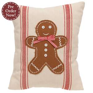 Gingerbread Striped Pillow