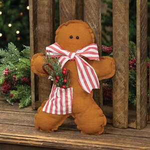 Stuffed Gingerbread with Pocket- 10"H