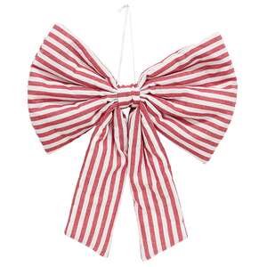 Red Striped Bow - 13.5"H