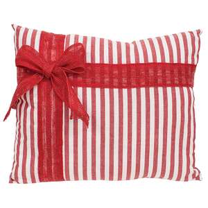 Red Striped Bow Pillow