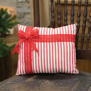 Red Striped Bow Pillow