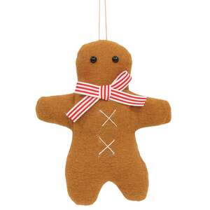 Stuffed Gingerbread Ornament - 5.5"H