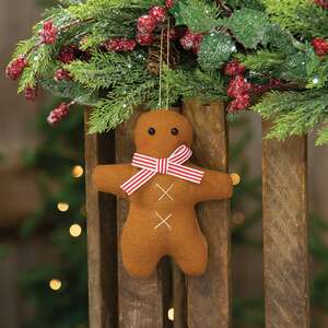Stuffed Gingerbread Ornament - 5.5"H