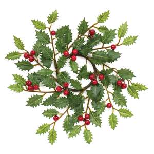 Merry Little Holly & Berries Candle Ring - 2.5" SJD0172506