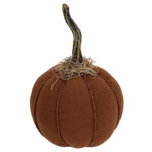 Stuffed Mossy Top Round Orange Pumpkin - 6" Dia.