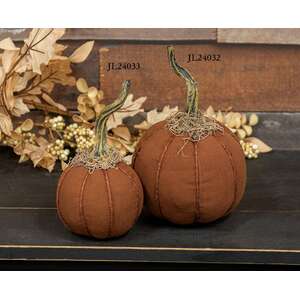 Stuffed Mossy Top Round Orange Pumpkin - 6" Dia.