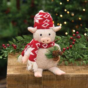Cozy Winter Pig - 11"H