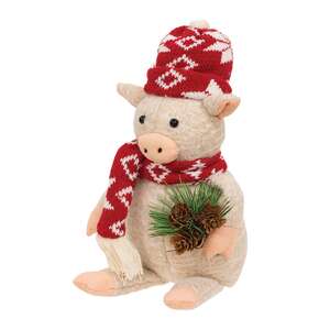 Cozy Winter Pig - 11"H