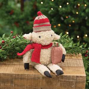 Cozy Winter Sheep with Bag - 12"H