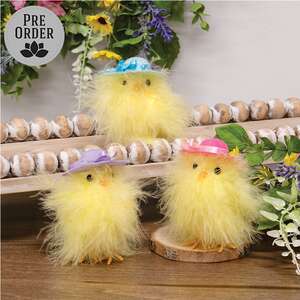 Fuzzy Standing Chick with Hat - 3 Asstd., SHN6022