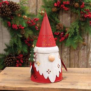 Metal Santa Gnome Luminary