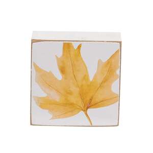 Hello Fall Watercolor Leaf 2" Sq. Block - 4 Asstd.
