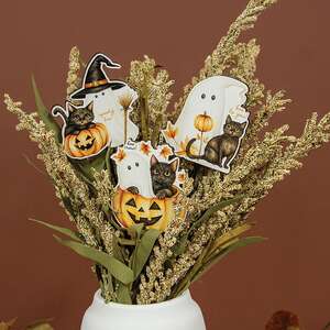 Spooky Boo Wooden Plant Poke - 3 Asstd.