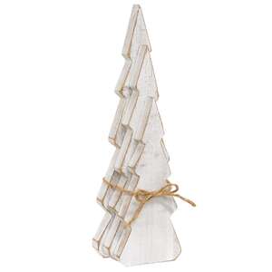 3 Set - Rustic White Wooden Christmas Tree Sitters