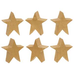 6 Set - Gold Wooden Stars